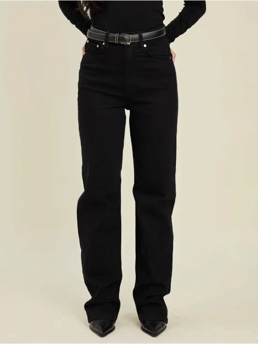 Djerf avenue black straight leg unisex jeans - Picture 3 of 9